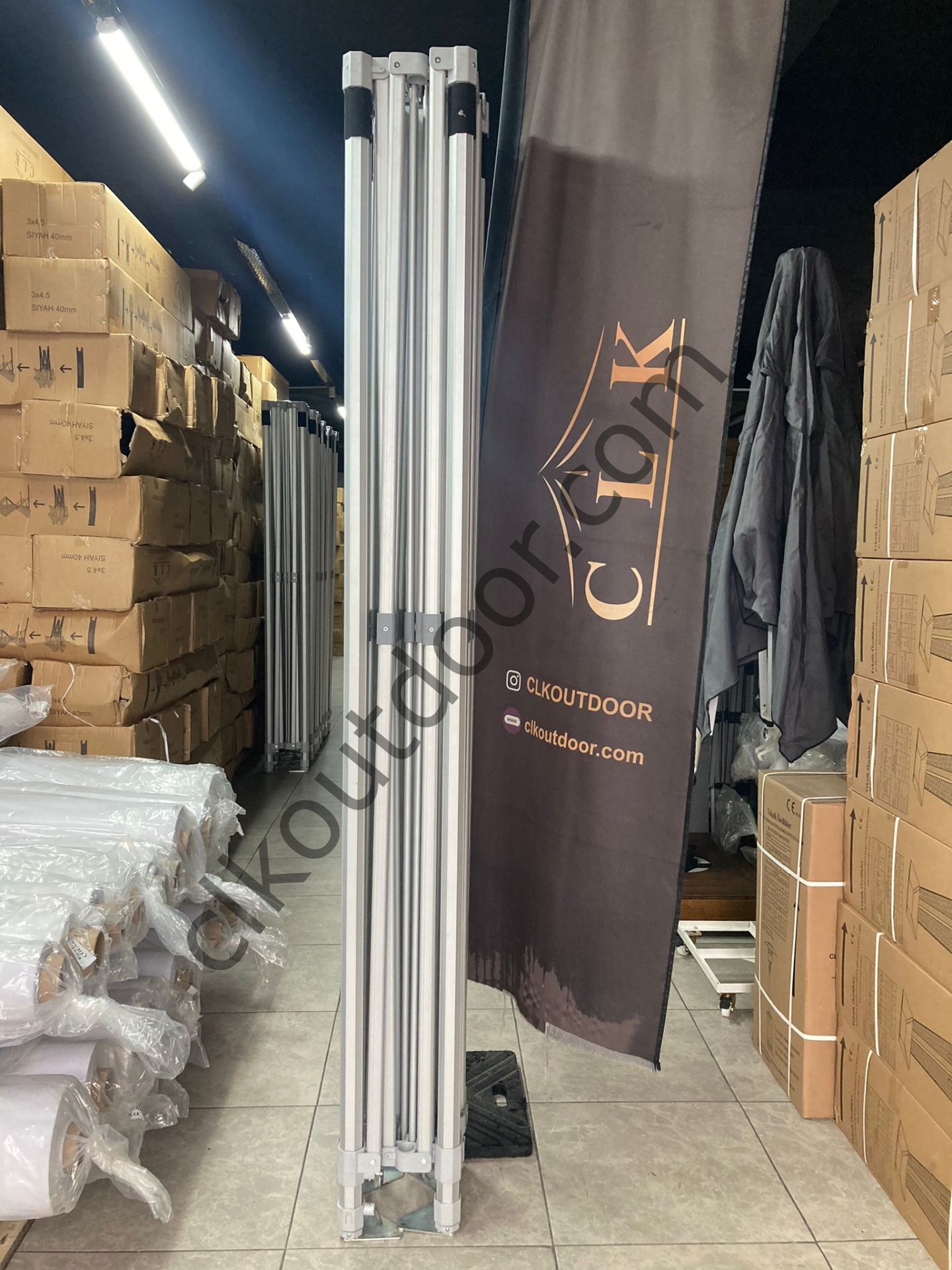 CLK 5x5 52mm Kalın Alüminyum Katlanabilir Tente Gazebo Çadır 1 Kenar Kapalı Mor