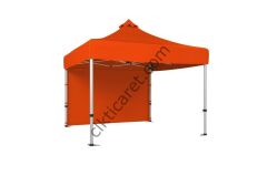CLK 5x5 52mm Kalın Alüminyum Katlanabilir Tente Gazebo Çadır 1 Kenar Kapalı Turuncu
