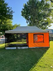 CLK 3x6 30 mm Verendalı Portatif Katlanabilir Gazebo Kamp Çadırı Sineklikli Model Bordo