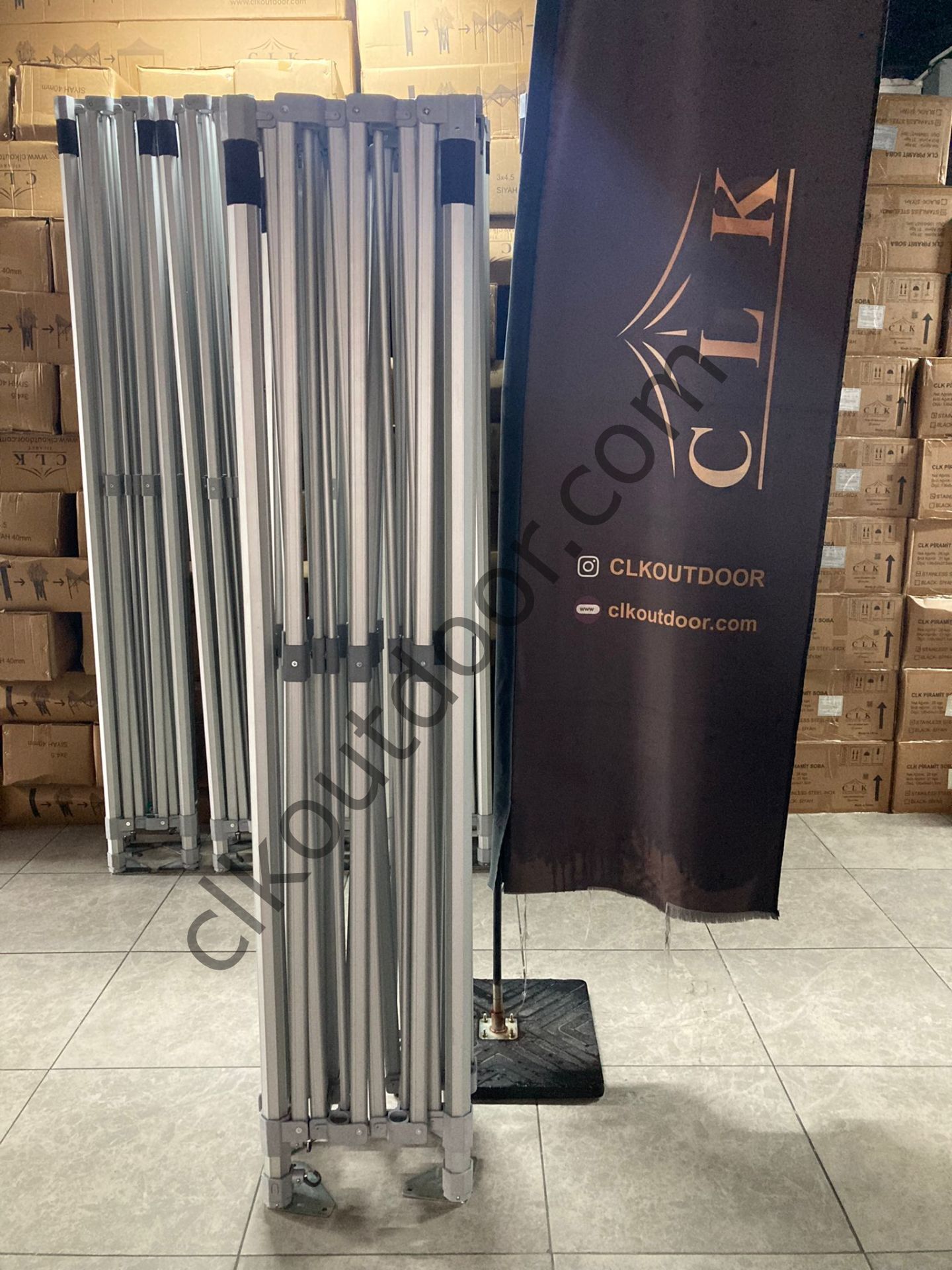 CLK 4x6 52mm Kalın Alüminyum Katlanabilir Tente Gazebo Çadır 2 Kenar Kapalı