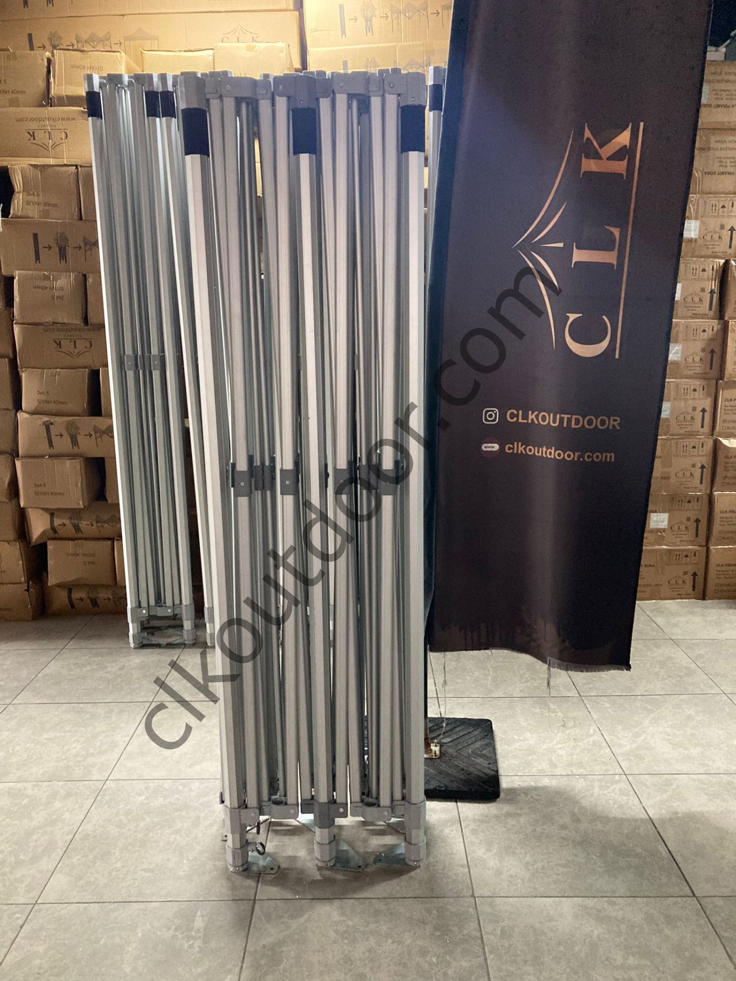 CLK 4x8 mt 52 mm KALIN ALÜMİNYUM PROFİL 1 KENAR KAPALI GAZEBO KATLANIR ÇADIR