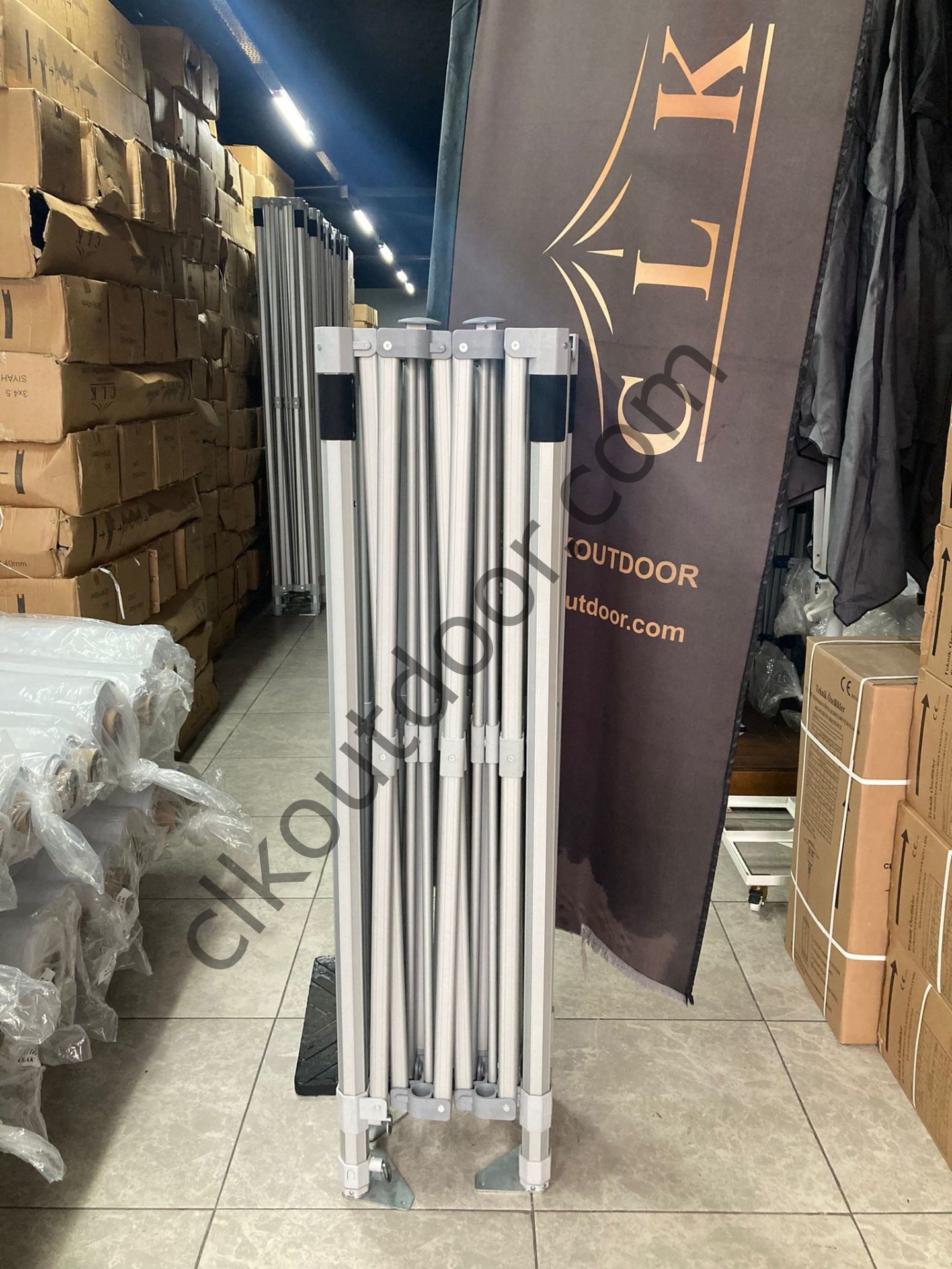 CLK 3x4,5 52mm Kalın Alüminyum Katlanabilir Tente Gazebo Çadır 2 Kenar Kapalı