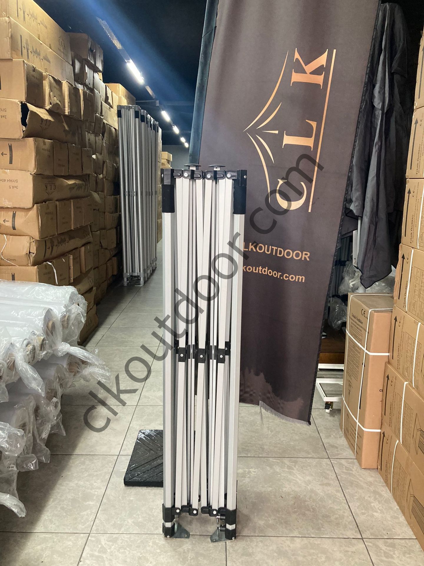 CLK 3x4,5 40mm Alüminyum Katlanabilir Tente Gazebo Çadır 4 Kenar Kapalı 3 Yarım Duvarlı Lacivert