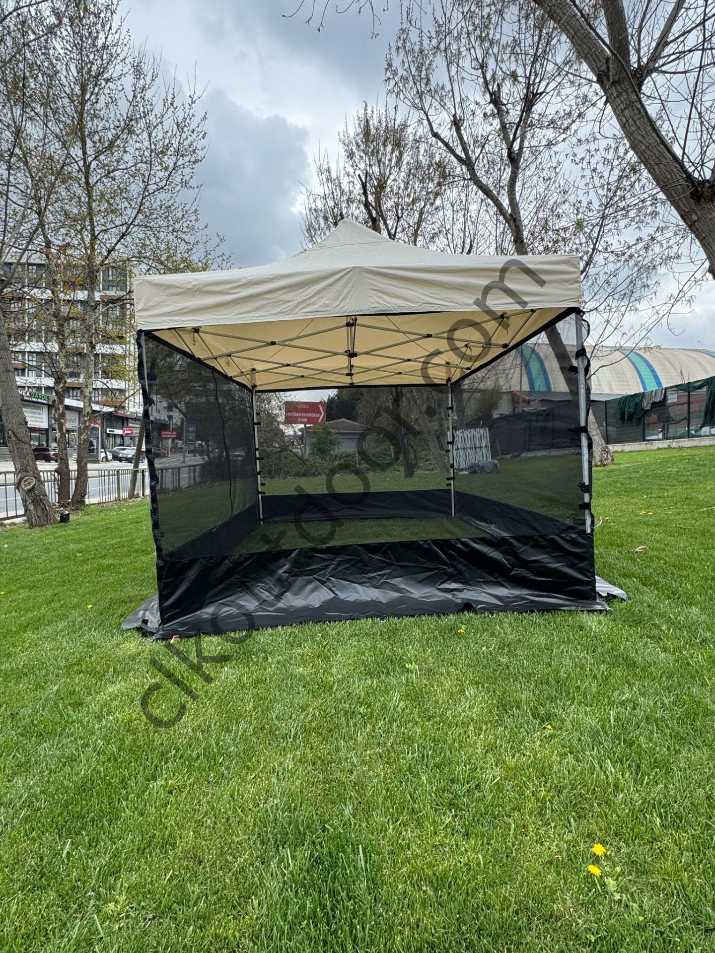 CLK 3x4,5 Metre Gazebo 30 mm Porfil Bungalow Dekoratif Garden Model Sineklikli Perde Katlanır Portatif Bahçe Çadır Tente Çardak Bordo