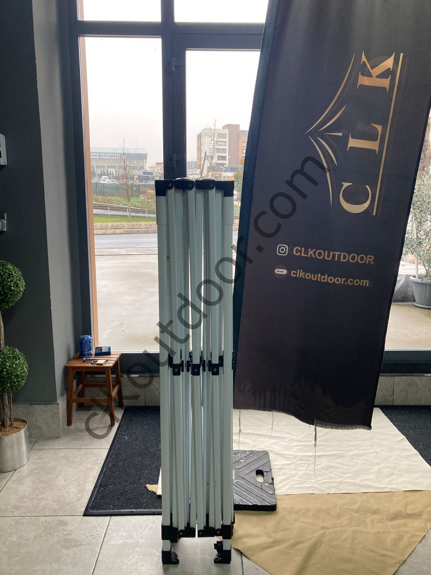 CLK 3x4,5 Metre Gazebo 30 mm Porfil Bungalow Dekoratif Garden Model Sineklikli Perde Katlanır Portatif Bahçe Çadır Tente Çardak Bordo