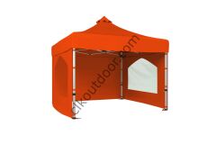 CLK 3x3 Metre Kısa Bagaj Boy 115 cm Katlanabilir Gazebo Çadır 3 Yan Kapalı 2 Pencereli Turuncu