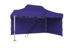 CLK 3x4,5 40 mm Katlanabilir Tente Gazebo Çadır Gazebo Çadır 2 Yan Kapalı Lacivert