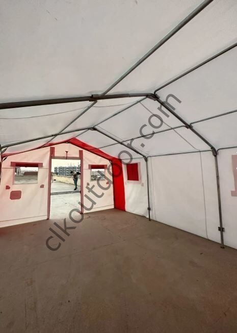 CLK 4x4 Metre Depo Şantiye Yemekhane Çadırı Galvaniz Borulu Kamelya
